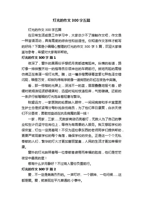 灯光的作文300字五篇