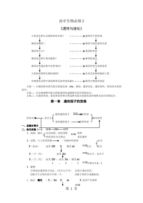 高中生物必修2最详细笔记共10页