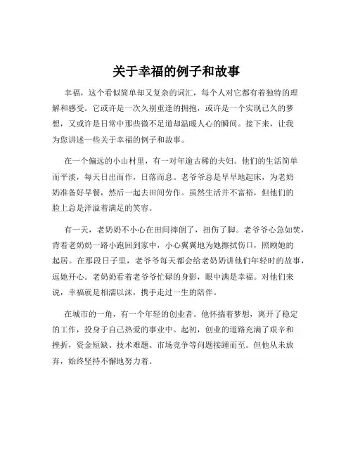 关于幸福的例子和故事
