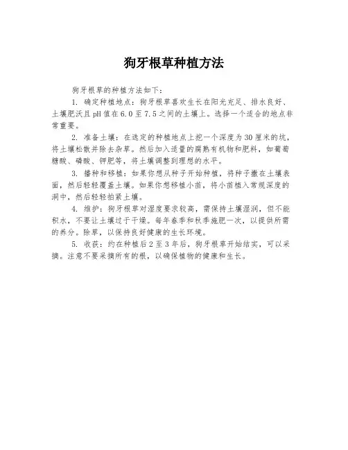 狗牙根草种植方法