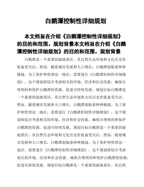 白鹅潭控制性详细规划