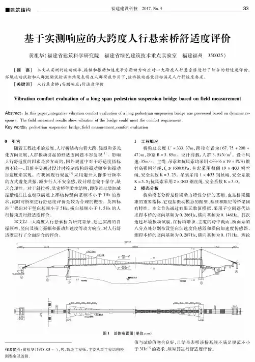 基于实测响应的大跨度人行悬索桥舒适度评价