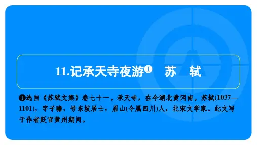 2024年语文中考总复习第四部分文言文阅读——记承天寺夜游