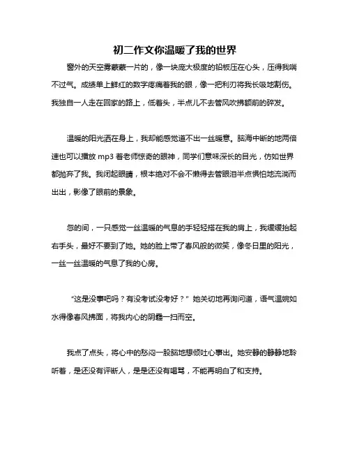 初二作文你温暖了我的世界