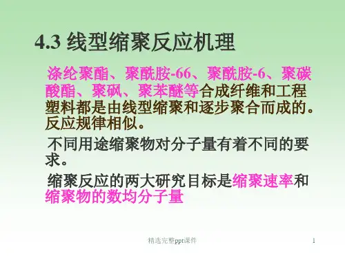 缩聚反应的机理、动力学和聚合度