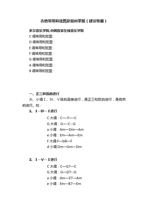 吉他常用和弦图及如何掌握（建议收藏）