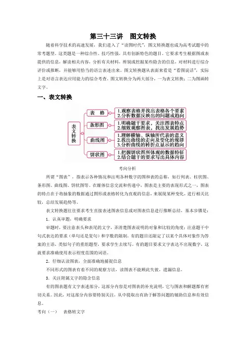 高中语文一轮复习 第三十三讲  图文转换  精品教案 (新高考)