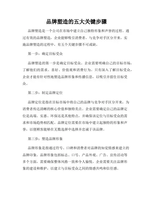 品牌塑造的五大关键步骤