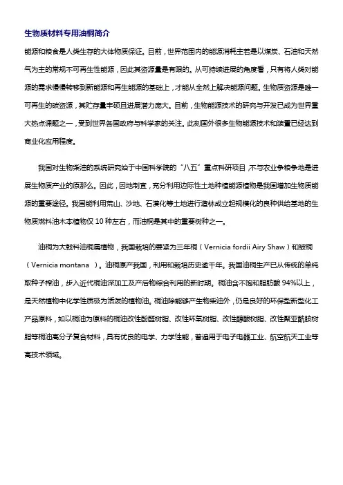生物质材料专用油桐简介