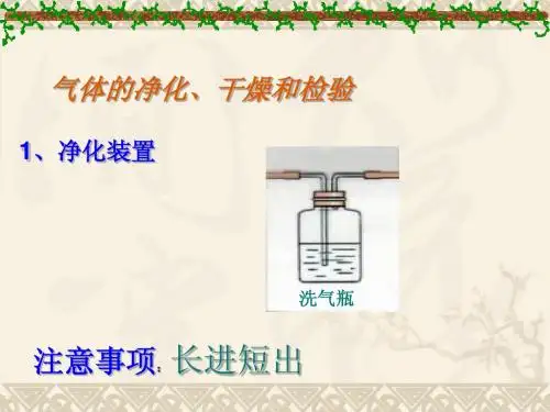 常见气体的制取及净化2