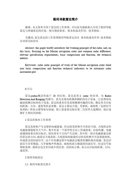 船用导航雷达简介