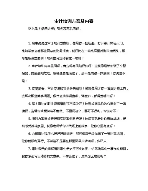 审计培训方案及内容