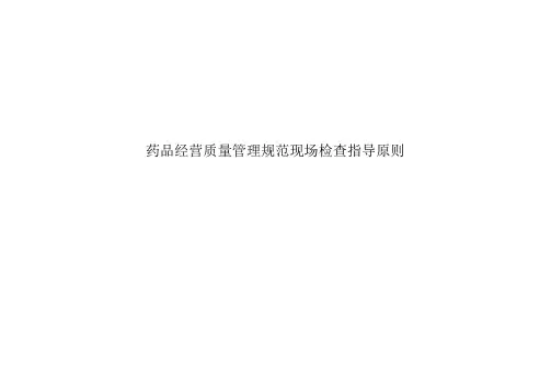 药品经营质量管理规范现场检查指导原则(正式)