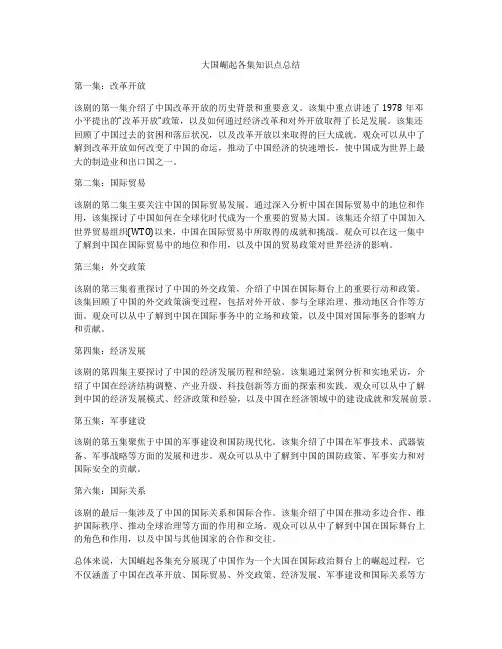 大国崛起各集知识点总结