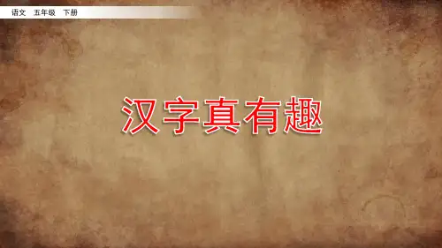部编人教版五年级语文下册综合性学习《汉字真有趣》优秀课件