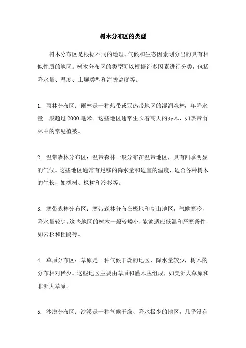 树木分布区的类型