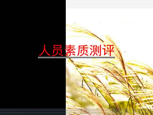 人员素质测评概述 PPT课件