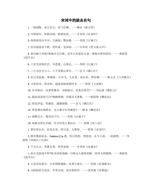 宋词中的励志名句