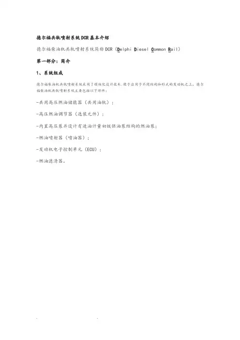 德尔福共轨喷射系统DCR