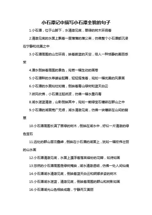 小石潭记中描写小石潭全貌的句子