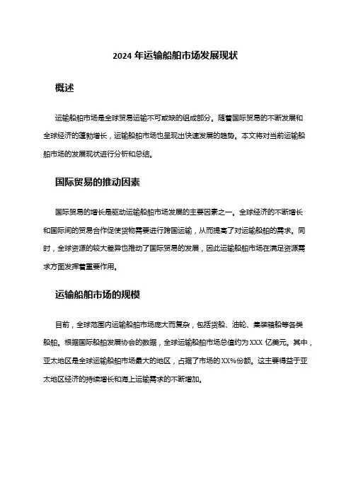 2024年运输船舶市场发展现状