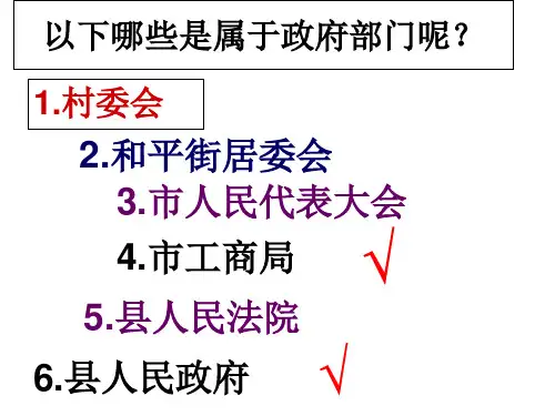 人教版高中政治必修二 3.1 政府：国家行政机关 课件(共29张PPT)