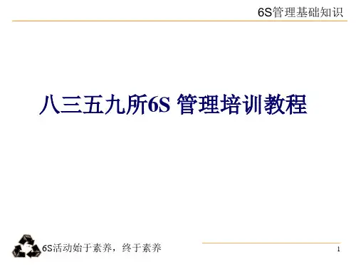 八三五九所6S管理基础课件(XXXX年)