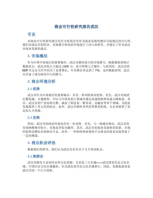 商业可行性研究报告武汉