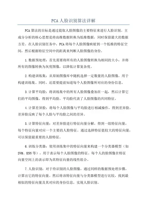 PCA人脸识别算法详解