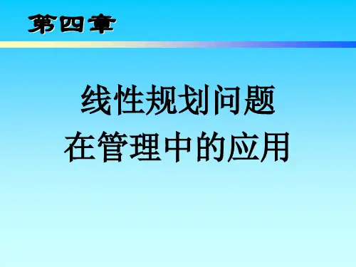 线性问题在管理中的应用