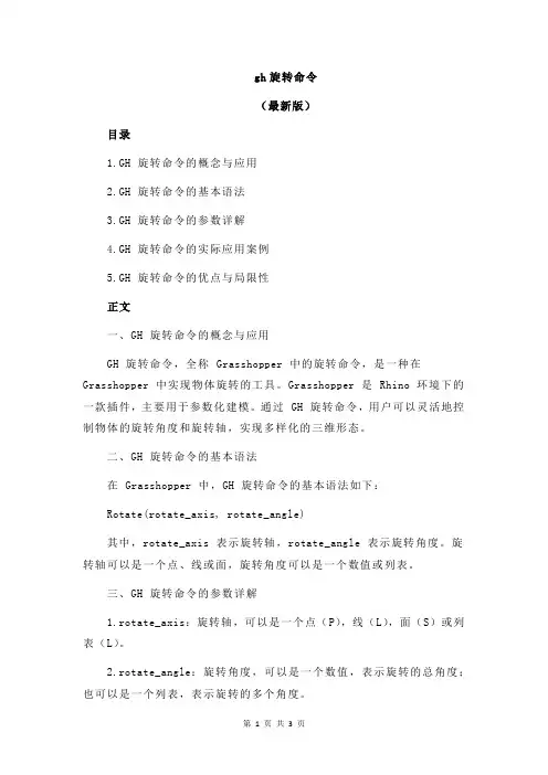 gh旋转命令