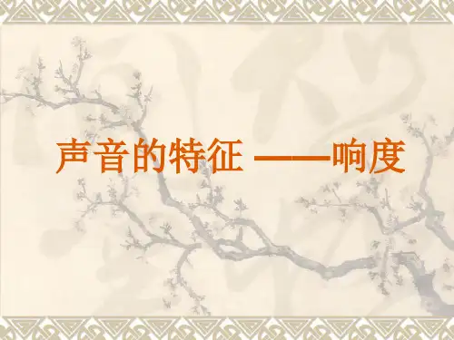 声音的特征 ——响度