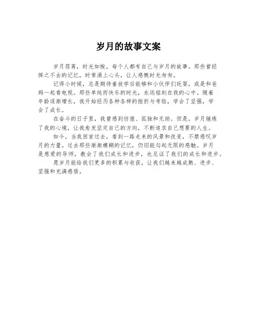 岁月的故事文案