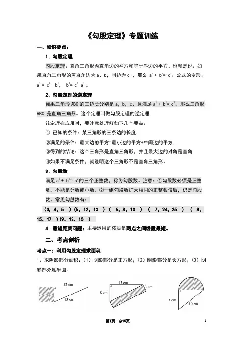 《勾股定理》数学专题训练(完整版)