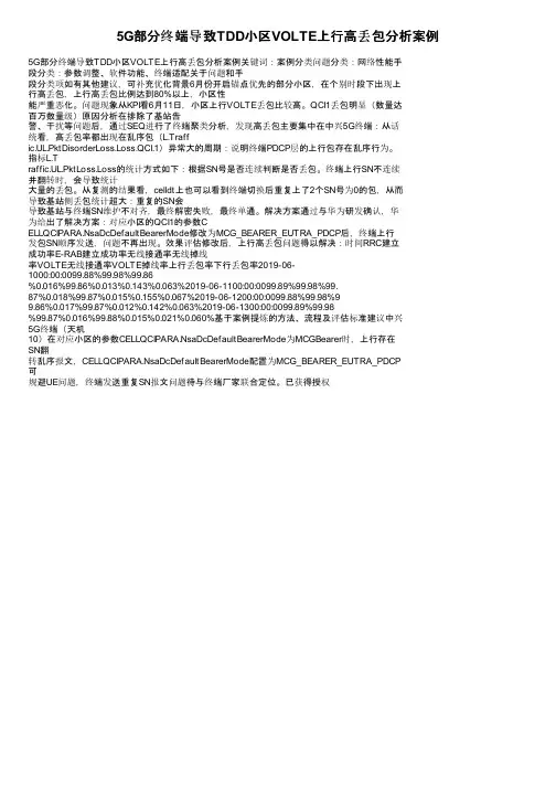 5G部分终端导致TDD小区VOLTE上行高丢包分析案例