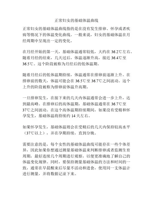 正常妇女的基础体温曲线