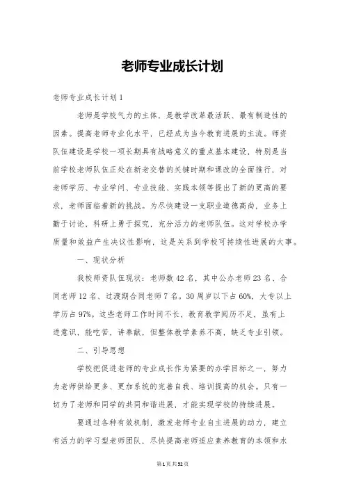 教师专业成长计划