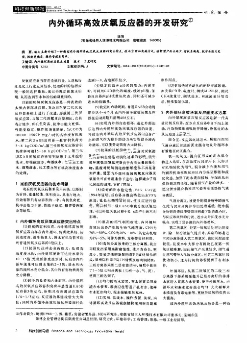 内外循环高效厌氧反应器的开发研究