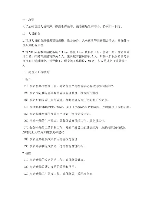 猪场人员岗位管理制度
