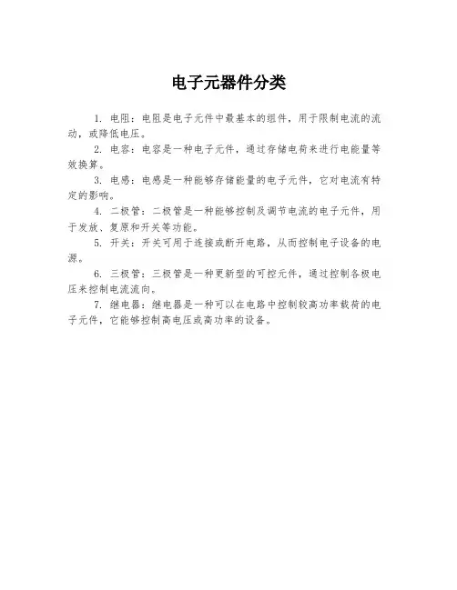 电子元器件分类