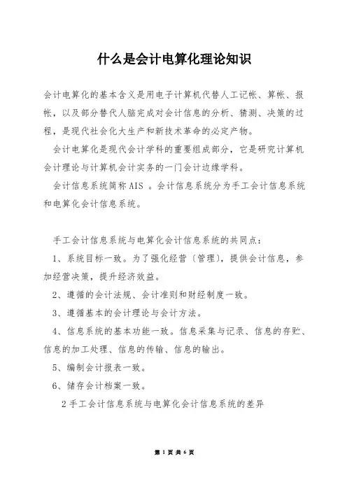什么是会计电算化理论知识