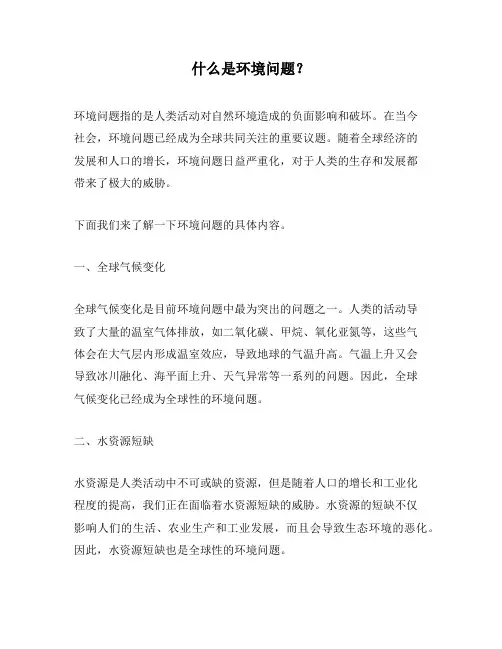 什么是环境问题？