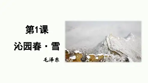 最新统编版语文九年级上册第1课《沁园春.雪》课件(共21张PPT)
