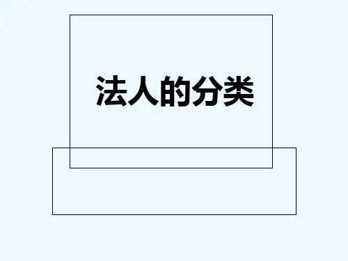 法人的分类