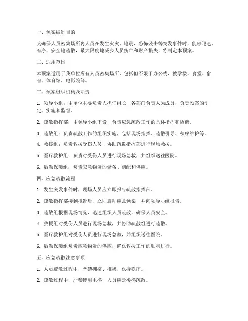 密集场所人员应急疏散预案