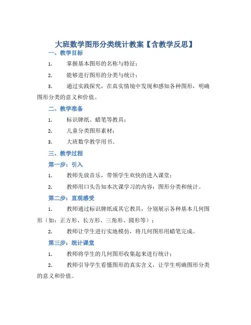 大班数学图形分类统计教案【含教学反思】