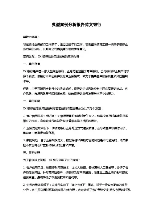典型案例分析报告范文银行