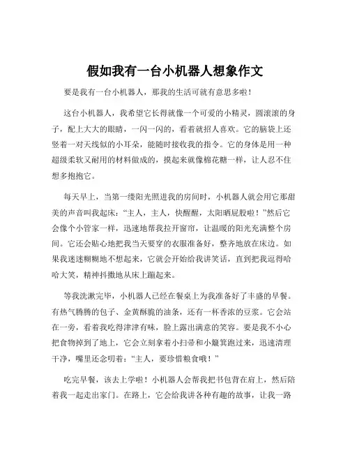 假如我有一台小机器人想象作文