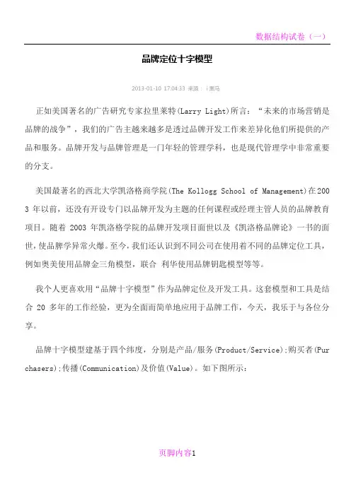 十字品牌定位法