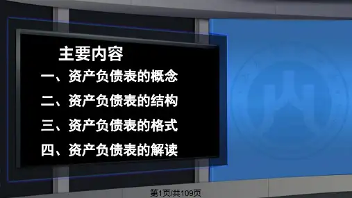 资产负债表的解读最终PPT课件